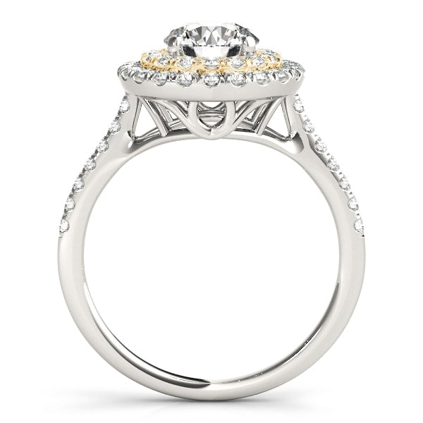 14K Yellow Gold 1 3/8 ct tw Halo Diamond Engagement Ring