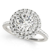 14K White Gold 1 3/8 ct tw Halo Diamond Engagement Ring