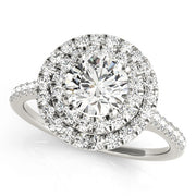 18K White Gold 1 3/8 ct tw Halo Diamond Engagement Ring