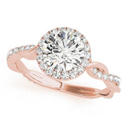 14K Rose Gold 1 1/3 ct tw Halo Diamond Engagement Ring