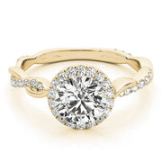 14K Yellow Gold 1 1/3 ct tw Halo Diamond Engagement Ring