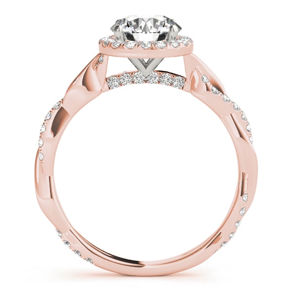 14K Rose Gold 1 1/3 ct tw Halo Diamond Engagement Ring