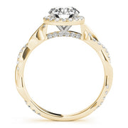 14K Yellow Gold 1 1/3 ct tw Halo Diamond Engagement Ring