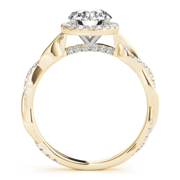 14K Yellow Gold 1 1/3 ct tw Halo Diamond Engagement Ring