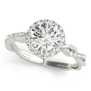 Platinum 1 1/3 ct tw Halo Diamond Engagement Ring