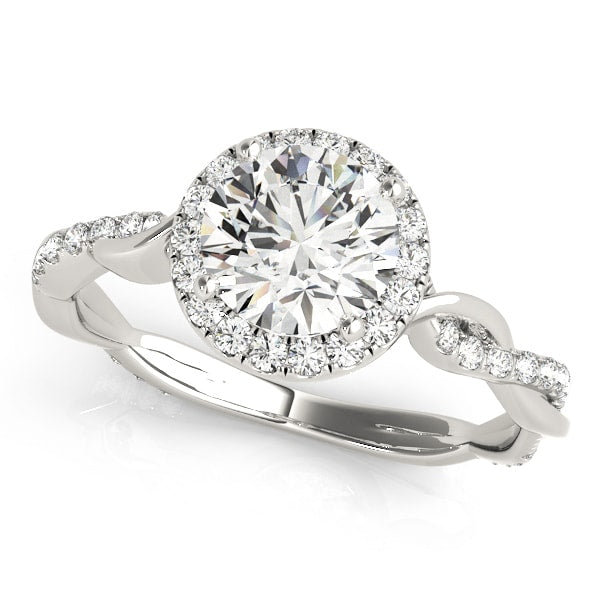 Platinum 1 1/3 ct tw Halo Diamond Engagement Ring