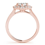 14K Rose Gold 1 1/5 ct tw Halo Diamond Engagement Ring