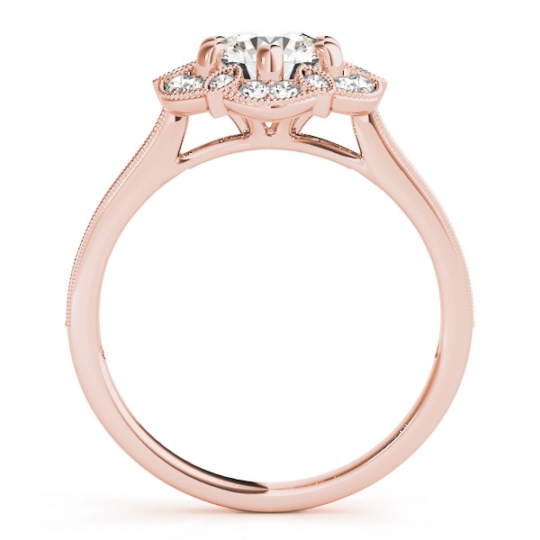 14K Rose Gold 1 1/5 ct tw Halo Diamond Engagement Ring