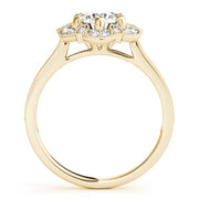 18K Yellow Gold 1 1/5 ct tw Halo Diamond Engagement Ring