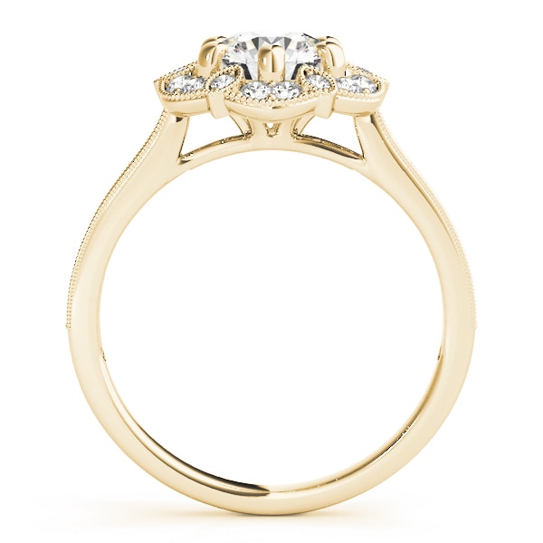 18K Yellow Gold 1 1/5 ct tw Halo Diamond Engagement Ring
