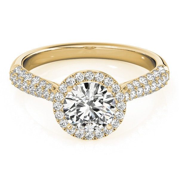 14K Yellow Gold 1 1/3 ct tw Halo Diamond Engagement Ring