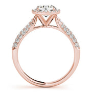 14K Rose Gold 1 1/3 ct tw Halo Diamond Engagement Ring