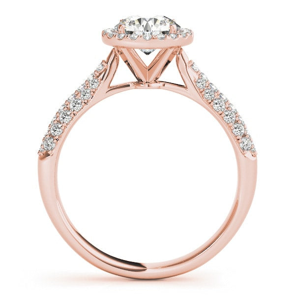 14K Rose Gold 1 1/3 ct tw Halo Diamond Engagement Ring