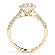 18K Yellow Gold 1 1/3 ct tw Halo Diamond Engagement Ring