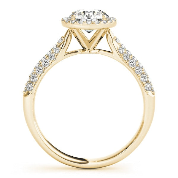 18K Yellow Gold 1 1/3 ct tw Halo Diamond Engagement Ring