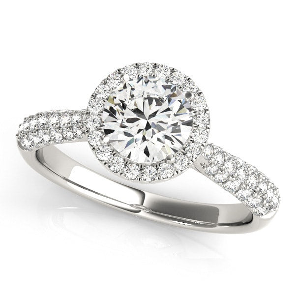 Platinum 1 1/3 ct tw Halo Diamond Engagement Ring