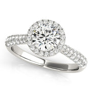 18K White Gold 1 1/3 ct tw Halo Diamond Engagement Ring