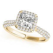 18K Yellow Gold 5/8 ct tw Halo Diamond Engagement Ring