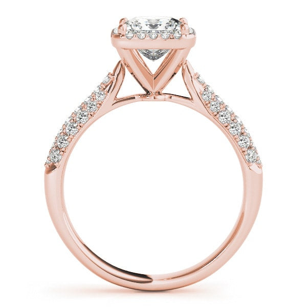 18K Rose Gold 5/8 ct tw Halo Diamond Engagement Ring