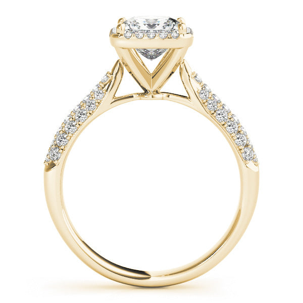 18K Yellow Gold 5/8 ct tw Halo Diamond Engagement Ring