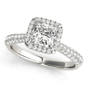 Platinum 5/8 ct tw Halo Diamond Engagement Ring