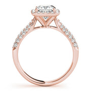 14K Rose Gold 1 1/3 ct tw Halo Diamond Engagement Ring