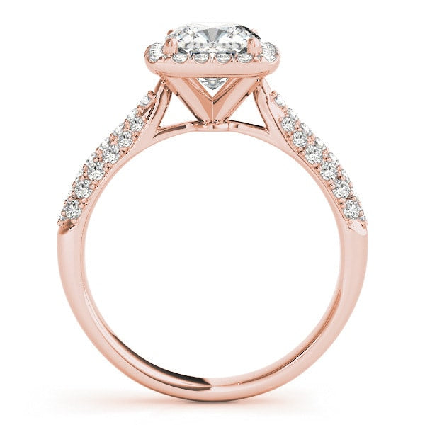 14K Rose Gold 1 1/3 ct tw Halo Diamond Engagement Ring