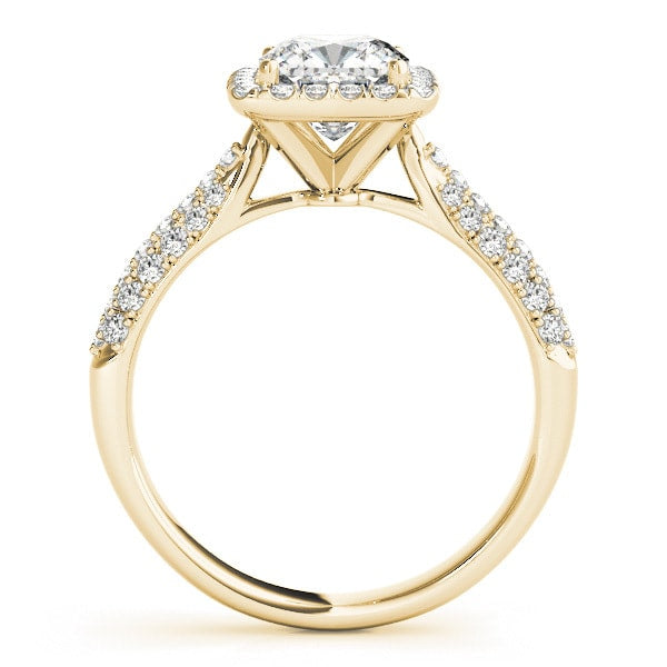 14K Yellow Gold 1 1/3 ct tw Halo Diamond Engagement Ring
