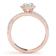 14K Rose Gold 3/8 ct tw Halo Diamond Engagement Ring