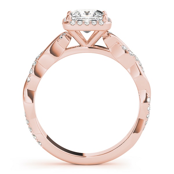18K Rose Gold 1/2 ct tw Halo Diamond Engagement Ring