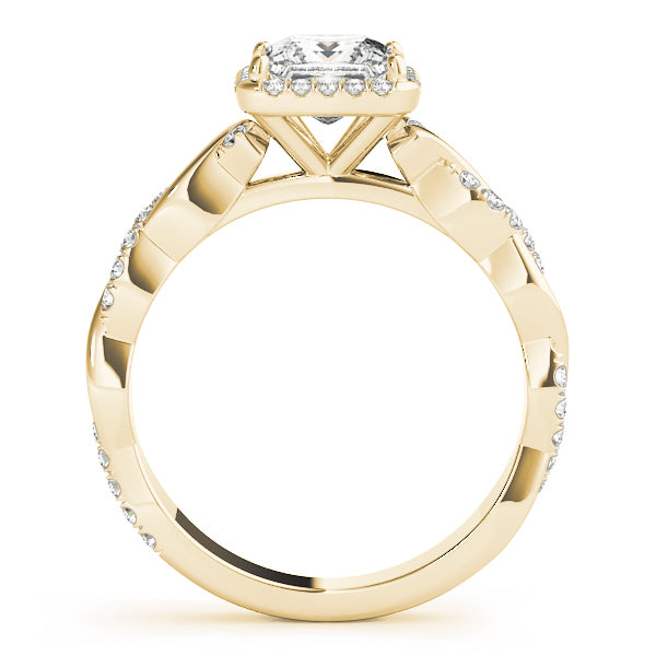 18K Yellow Gold 1/2 ct tw Halo Diamond Engagement Ring
