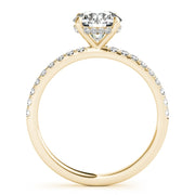 14K Yellow Gold 1 1/4 ct tw Halo Diamond Engagement Ring