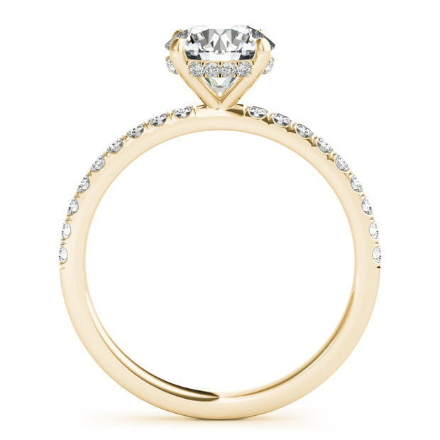 14K Yellow Gold 1 1/4 ct tw Halo Diamond Engagement Ring