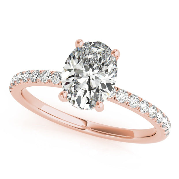 18K Rose Gold 1/3 ct tw Halo Diamond Engagement Ring