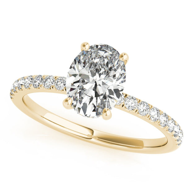 14K Yellow Gold 1/3 ct tw Halo Diamond Engagement Ring