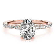 18K Rose Gold 1/3 ct tw Halo Diamond Engagement Ring