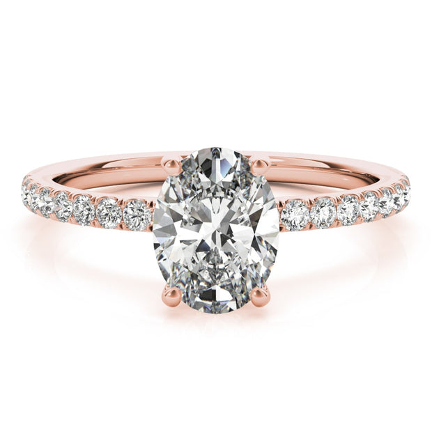 18K Rose Gold 1/3 ct tw Halo Diamond Engagement Ring