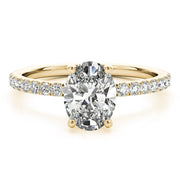 14K Yellow Gold 1/3 ct tw Halo Diamond Engagement Ring