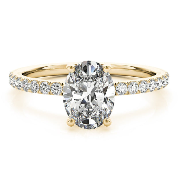 14K Yellow Gold 1/3 ct tw Halo Diamond Engagement Ring