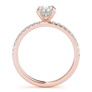 18K Rose Gold 1/3 ct tw Halo Diamond Engagement Ring