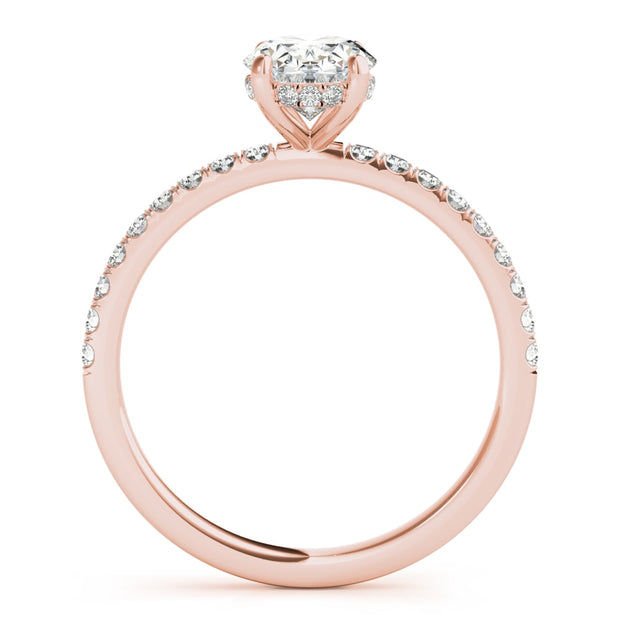 18K Rose Gold 1/3 ct tw Halo Diamond Engagement Ring