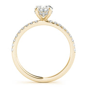 14K Yellow Gold 1/3 ct tw Halo Diamond Engagement Ring