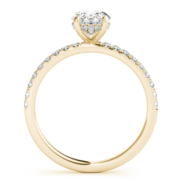14K Yellow Gold 1/3 ct tw Halo Diamond Engagement Ring