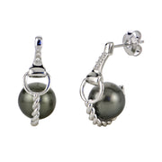 Sterling Silver Tahitian Pearl Earring