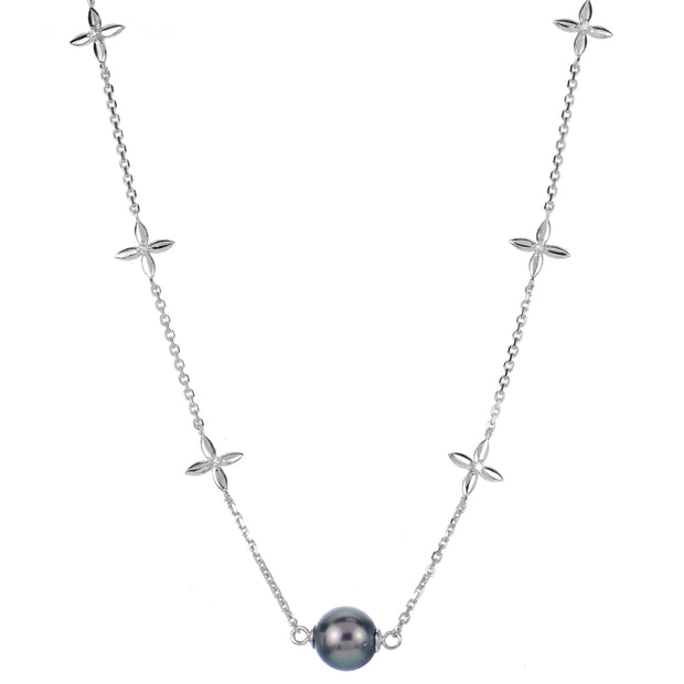 Sterling Silver Tahitian Pearl Necklace