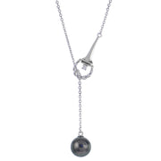 Sterling Silver Tahitian Pearl Necklace