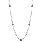 Sterling Silver Tahitian Pearl Necklace