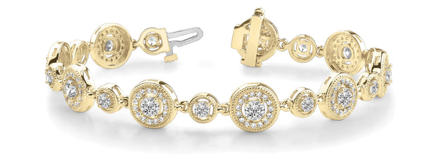 18K Yellow Gold Vintage Diamond Bracelet