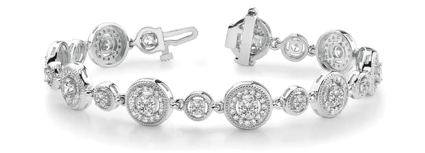 18K White Gold Vintage Diamond Bracelet