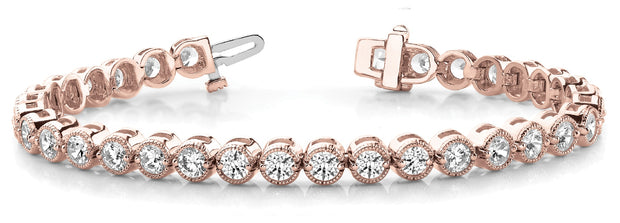 14K Rose Gold 1 ct tw Vintage Diamond Bracelet
